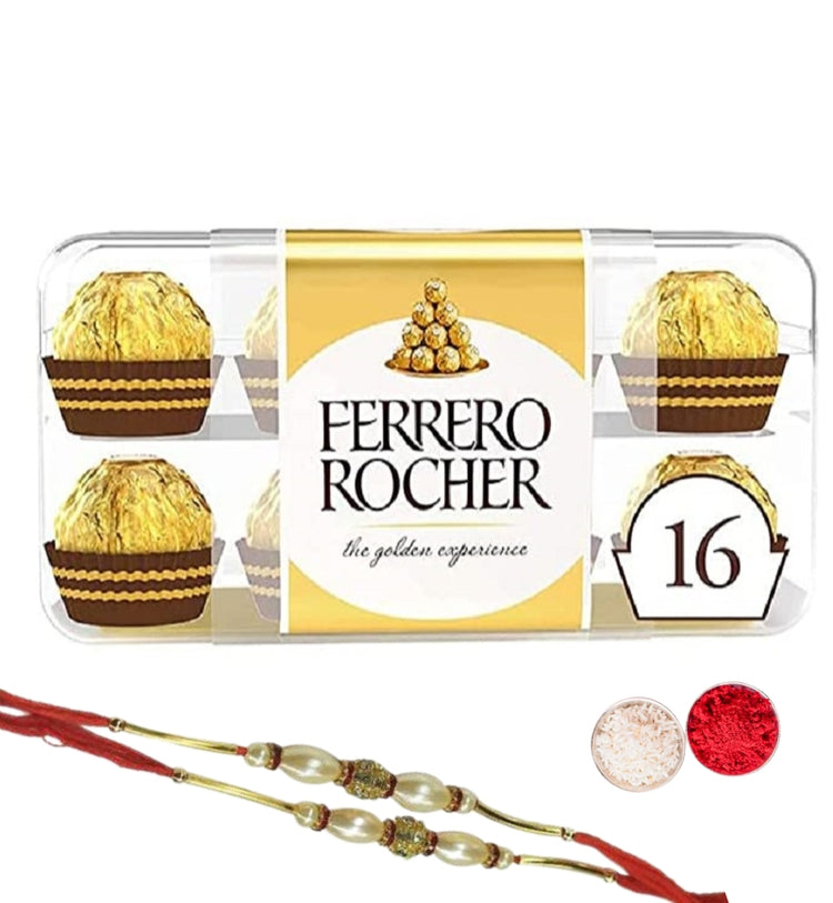 Ferrero Rocher, 16 Pieces with Rakhi (Roli and Rice included), 200 gm