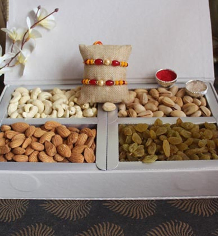 Dry Fruit Box with 2 Rakhis