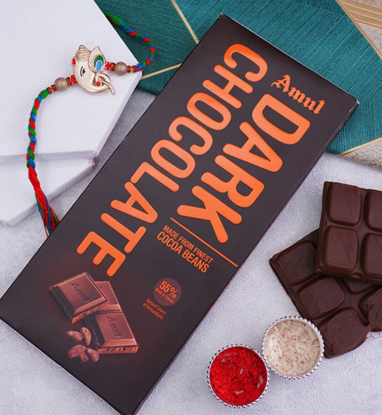 Rakhi With Amul Dark Chocolate