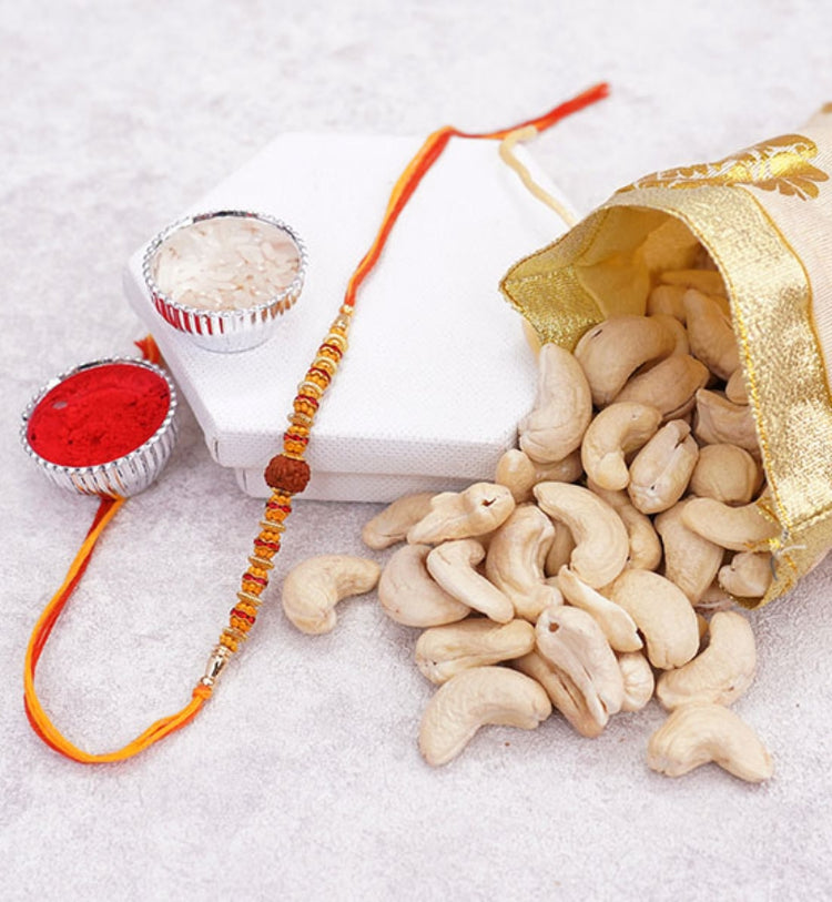 Rakhi with Cashew Potli