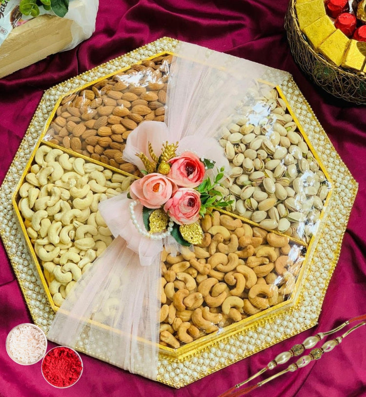 Dry fruit platter with Rakhi (Roli and Rice included)