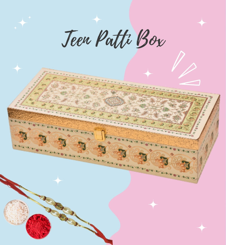 The Teen Patti Box with Rakhi (Roli and Rice included)