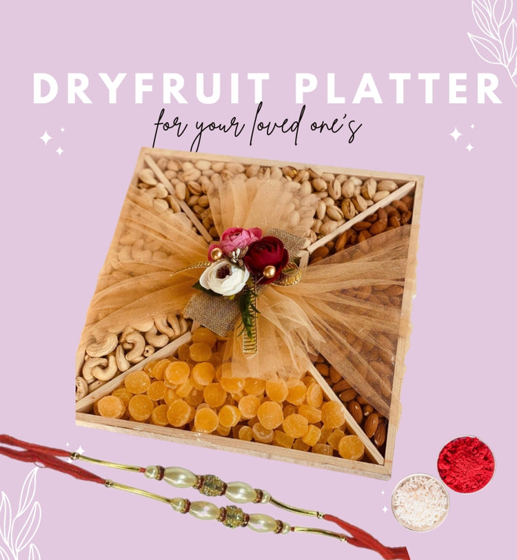 Dryfruit platter with Rakhi (Roli and Rice included)