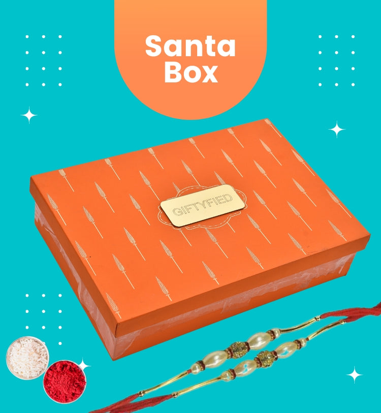 The Colorful Santa Box with Rakhi (Roli and Rice included)