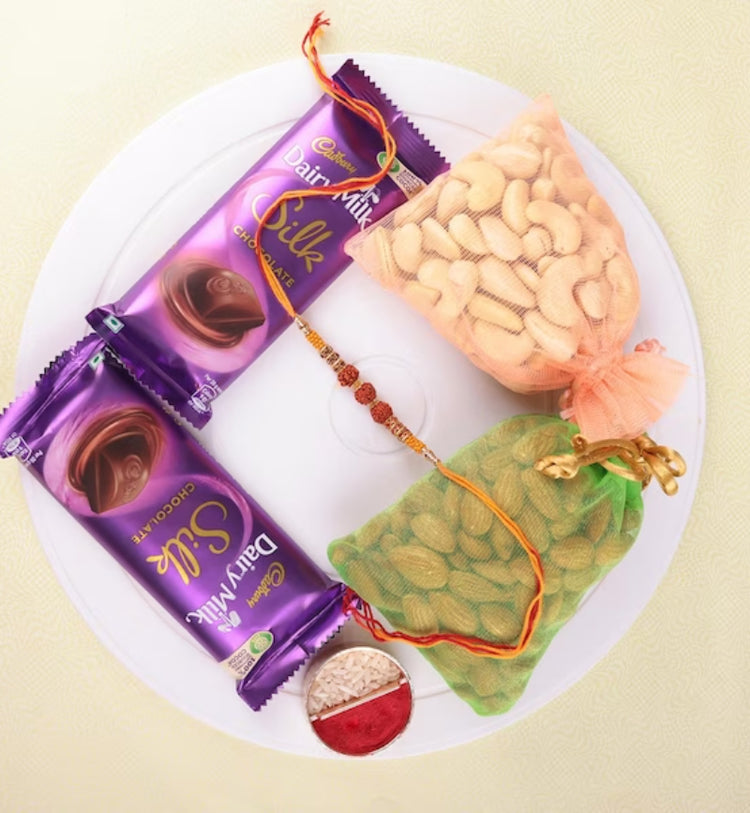 Rakhis With Chocolate Dry Fruits Combo