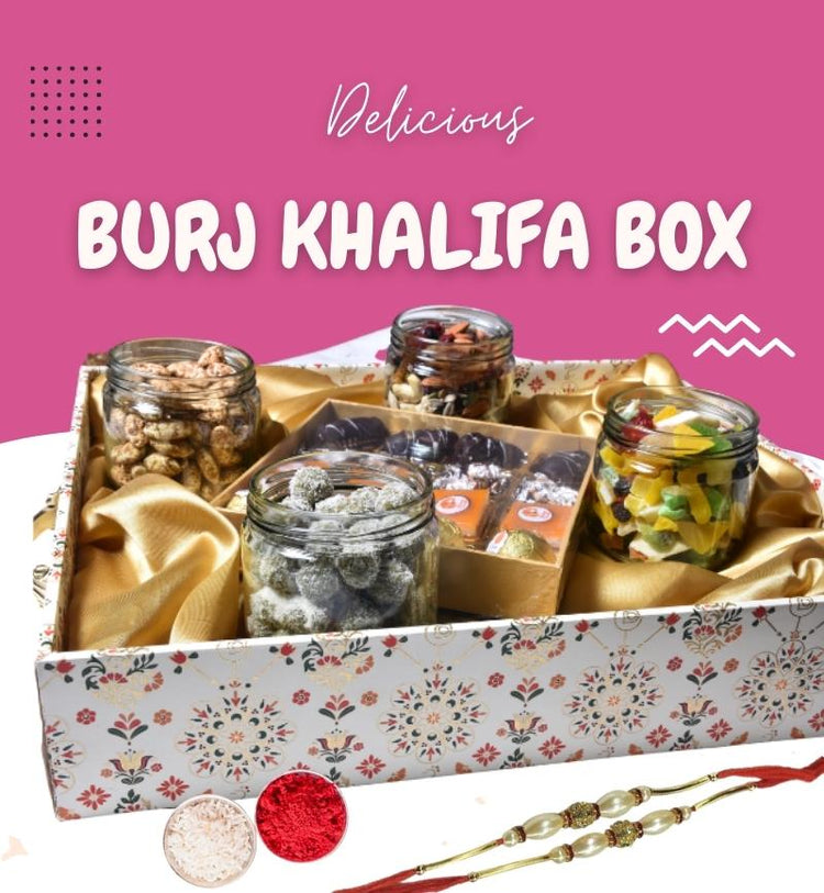 The Burj Khalifa Box with Rakhi (Roli and Rice included)