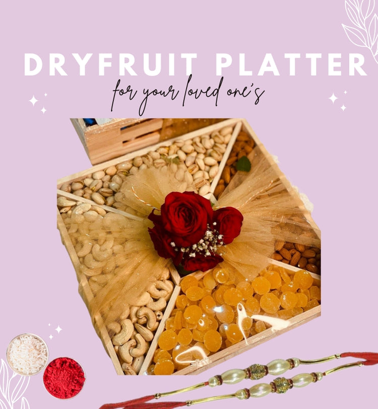 Dryfruit platter with Rakhi (Roli and Rice included)