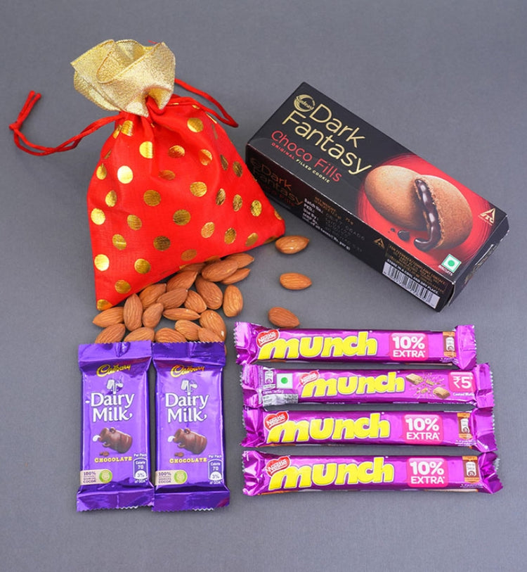 Three Rakhi with Dry Fruits Hamper