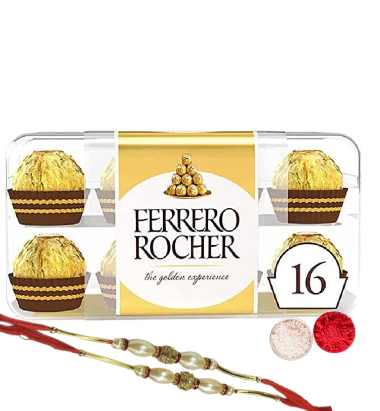 Ferrero Rocher, 16 Pieces with Rakhi (Roli and Rice included), 200 gm