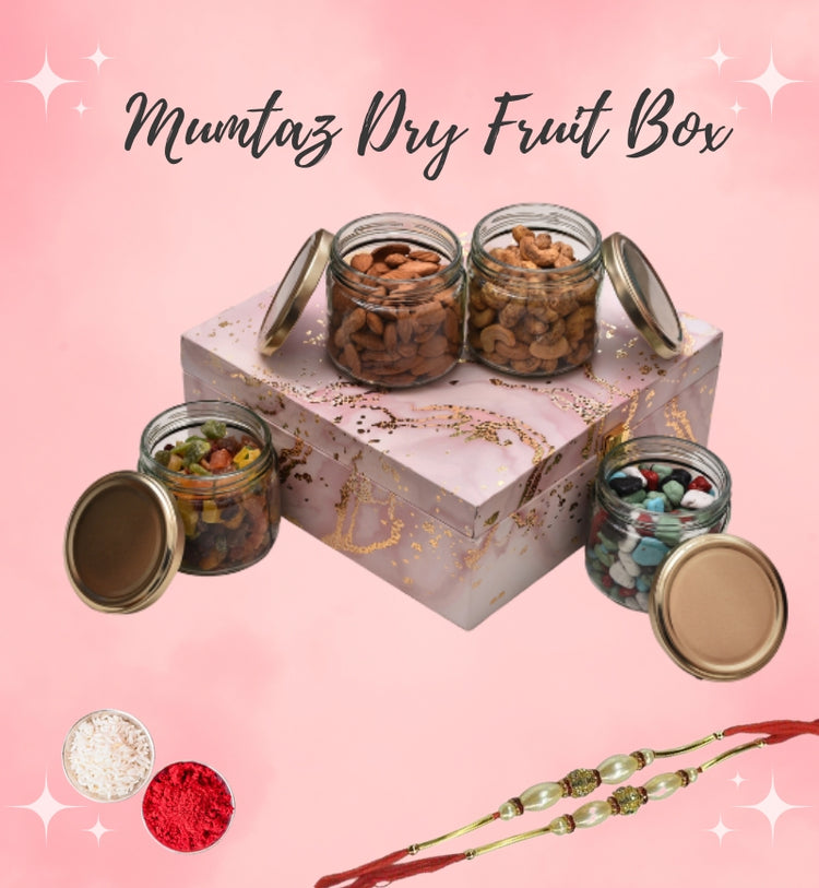 The Mumtaz Dry Fruit Box with Rakhi (Roli and Rice included)