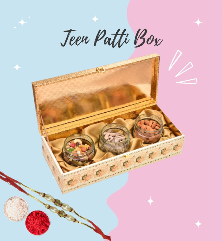 The Teen Patti Box with Rakhi (Roli and Rice included)